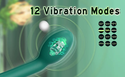 Black G-Spot Vibrator with 12 Vibration Modes - Unisex Pleasure Toy