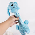2-Piece Blue Long Neck Plush Dog Toy - Interactive Chew & Cuddle Toy for Puppies