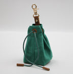 2-PCS Aqua Clip-On Canvas Dog Treat Pouch - Portable Drawstring Bag for Training & Walks