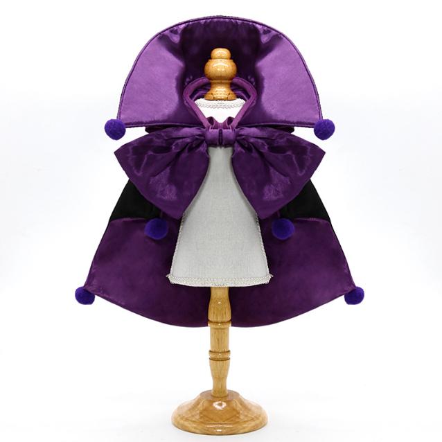 Purpie Regal Vampire Pet Cape | Halloween & Christmas Costume Cloak with Bow & Pom-Poms for Dogs and Cats(Size M)