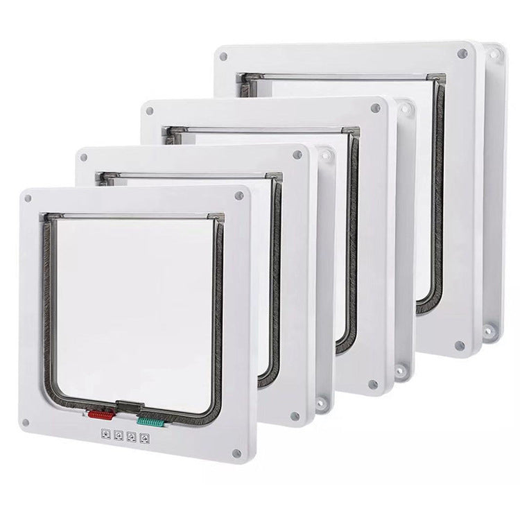 Secure 4-Way Locking Pet Door for Cats & Small Dogs - Easy Access Flap for Doors, Walls & Glass(Size S)