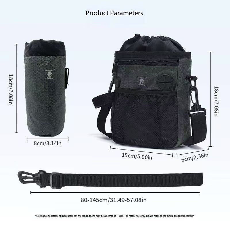 Multi-Functional Dog Training Pouch - Hands-Free Treat & Kibble Bag with Poop Bag Dispenser