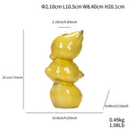 Lemon Whimsical Stacked Fruit Ceramic Vase - Nordic Style Flower Holder for Modern Home Decor