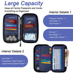 Leopard print RFID Blocking Travel Wallet - Multi-functional Large Capacity Passport Holder & Card Organizer with Adjustable Strap for Men & Women