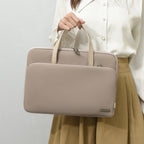 Black Chic Padded Laptop Bag for 15.6-Inch Notebooks - Versatile Shoulder Briefcase with Trolley Strap