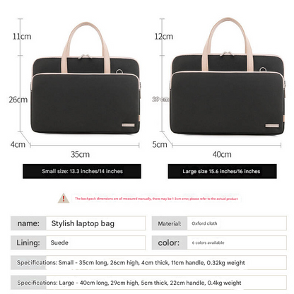 Cream card Chic Padded Laptop Bag for 15.6-Inch Notebooks - Versatile Shoulder Briefcase with Trolley Strap