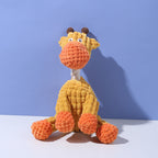 Giraffe Cuddly Corduroy Squeaky Animal Toy - Interactive Plush Chew for Dogs