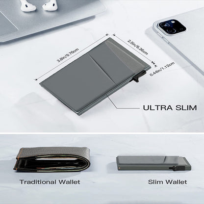 Orange-red Ultra-Slim RFID Blocking Pop-Up Wallet - Automatic Card Holder with Metal Case & Secure Screw Base