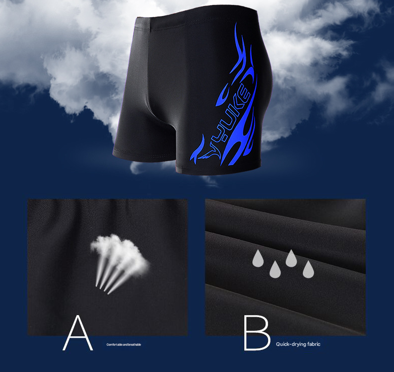 Red Men's Athletic Swim Trunks and Cap Set with Dynamic Graphic Print(4XL)