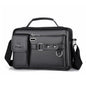 Black lychee pattern Men's Crossbody Shoulder Bag - Premium PU Leather Business & Commute Sling Bag