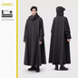 Black Long Full-Body Waterproof Raincoat for Electric Scooters & Motorcycles - Men's and Women's Riding Poncho with Adjustable Hood and Sleeve Design(L)