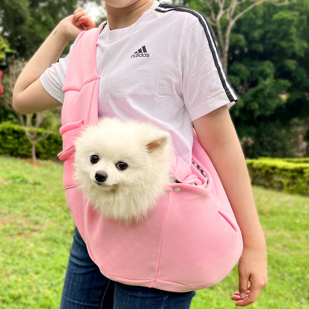 Pink Pet Carrier Backpack - Comfortable Shoulder Bag for Cats and Dogs, Ideal for Outdoor Use in Autumn and Winter