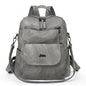 Stylish Women's PU Leather Backpack - Versatile Shoulder Bag with Multiple Pockets(Gray)
