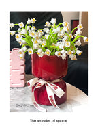 Artisan Handcrafted Ceramic Vase - Minimalist Home Decor with Stable Base(white)