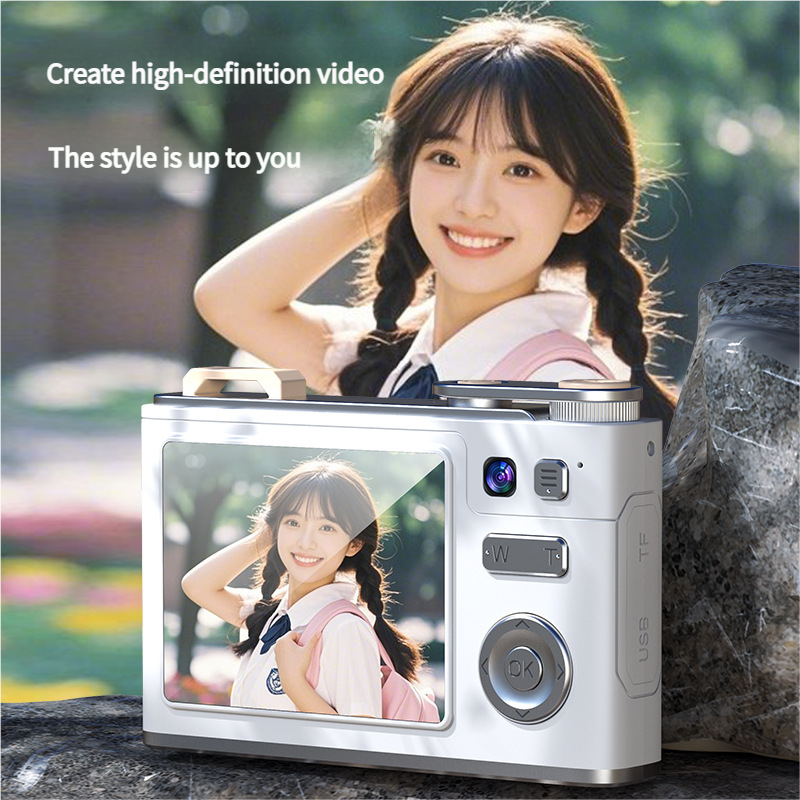 Glitter Sand Design 64MP HD Digital Camera with LED Fill Light & Auto Focus(black)