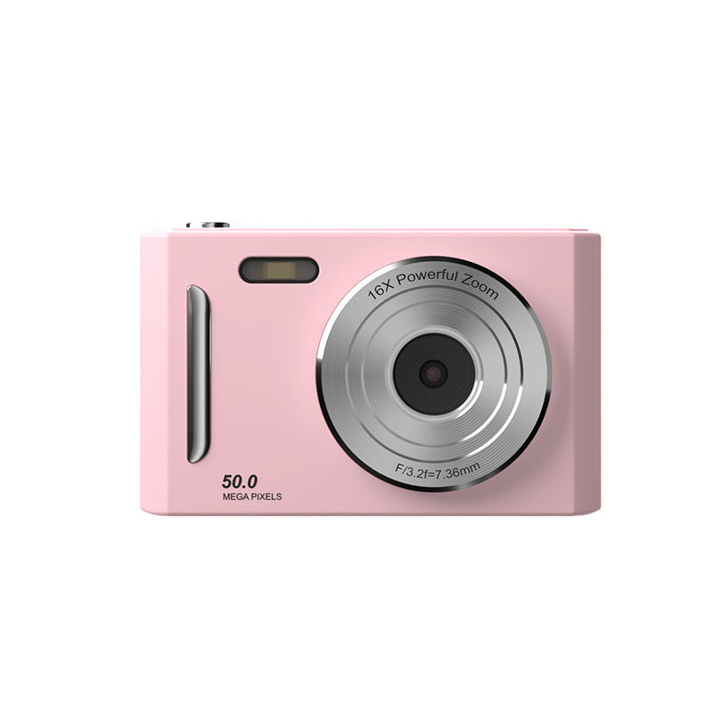 50MP HD Digital Camera with 8X Zoom & Dual Lens System(pink)