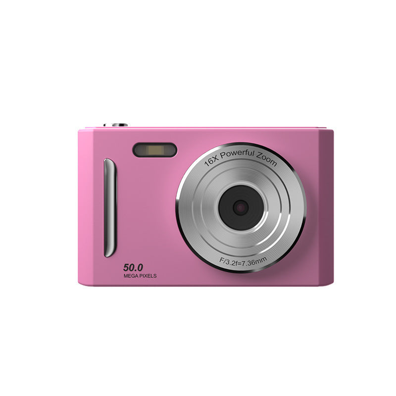 50MP HD Digital Camera with 8X Zoom & Dual Lens System(rose red)