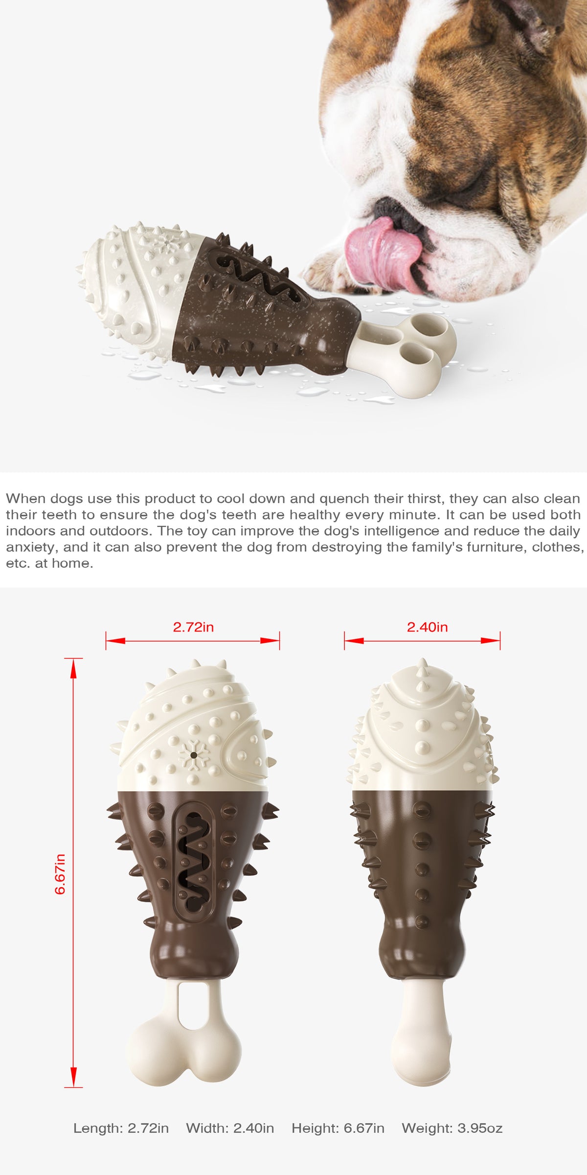 Multifunctional Dog Toy with Cooling, Dental Care & Floating Features(Chocolate color)