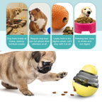 Interactive Dog Puzzle Feeder with Adjustable Food Dispensing Holes(Red)