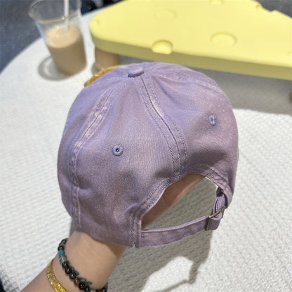 Adorable Cartoon Cat & Stars Baseball Cap - 100% Cotton, Adjustable Fit, Sun Protection(purple)