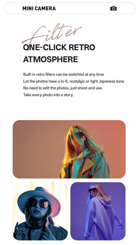 Mini Retro Keychain Camera - 48MP Photos, 1080P HD Video with Built-in Filters & Flash(red)