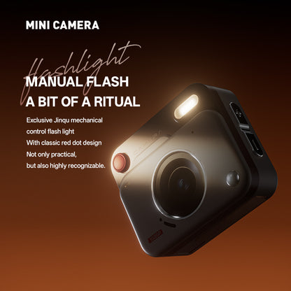 Mini Retro Keychain Camera - 48MP Photos, 1080P HD Video with Built-in Filters & Flash(black and white)