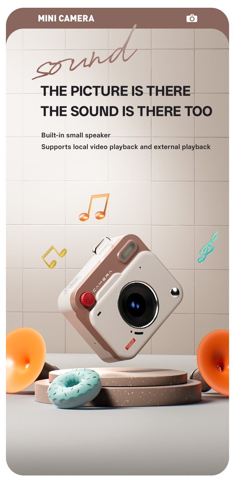Mini Retro Keychain Camera - 48MP Photos, 1080P HD Video with Built-in Filters & Flash(black and white)