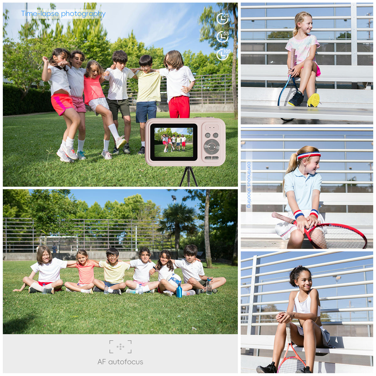 48MP Digital Camera with 16x Zoom & AF Autofocus - Full HD Vlogging Camera for Beginners & Kids(White)
