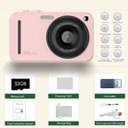 48MP Digital Camera with 16x Zoom & AF Autofocus - Full HD Vlogging Camera for Beginners & Kids(Pink)
