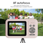 48MP Digital Camera with 16x Zoom & AF Autofocus - Full HD Vlogging Camera for Beginners & Kids(Pink)