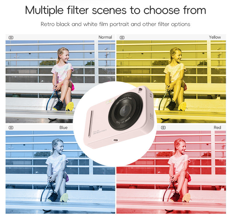 48MP Digital Camera with 16x Zoom & AF Autofocus - Full HD Vlogging Camera for Beginners & Kids(Black)