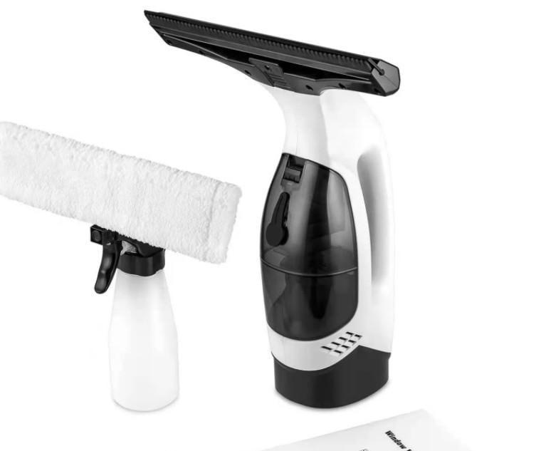 Cordless Window & Surface Vacuum Cleaner Kit - Rechargeable, Streak-Free Squeegee with Spray Bottle(White)