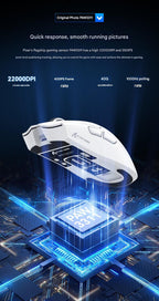 High-Performance Tri-Mode Wireless Gaming Mouse - 22000 DPI, Rechargeable, with RGB Charging Dock(black)
