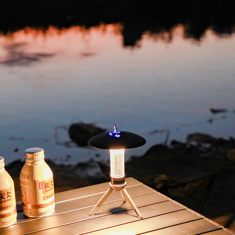 Portable Outdoor Camping Lantern with Tripod Stand, Soft Light Diffuser & USB-C Charging(blue)