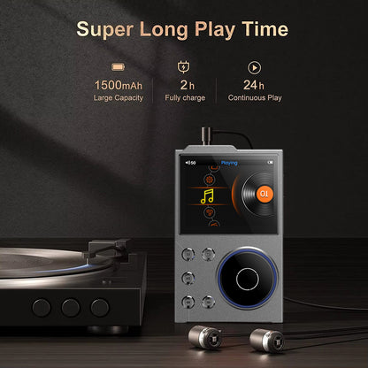 Portable Hi-Res Digital Audio Player - DSD, Dual DAC, Bluetooth 5.0, Expandable Storage(BLACK 16GB +32GB)
