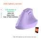 Ergonomic Vertical Mouse - Multi-Device Bluetooth5.0 & 2.4G Wireless, Adjustable DPI, Silent Click(Purple)