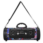 Portable Wireless Speaker - FM Radio, USB/TF Playback, AUX Input, Microphone Support & 2000mAh Battery(Blue and black)
