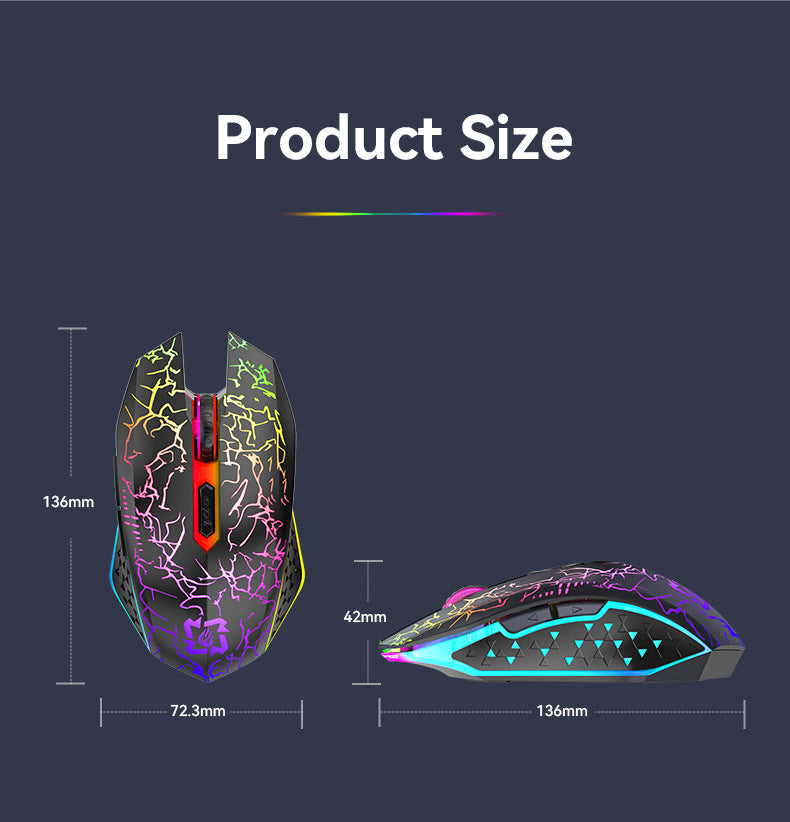 Ergonomic Dual-Mode Wireless Gaming Mouse - Mute Buttons, Adjustable DPI, Rechargeable, Multi-Assist Keys(black)