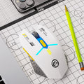 Ergonomic Dual-Mode Wireless Gaming Mouse - Mute Buttons, Adjustable DPI, Rechargeable, Multi-Assist Keys(white)