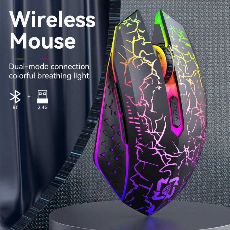 Ergonomic Dual-Mode Wireless Gaming Mouse - Mute Buttons, Adjustable DPI, Rechargeable, Multi-Assist Keys(white)