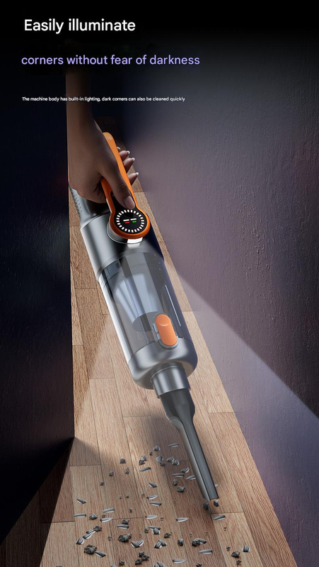 Multi-Function Cordless Handheld Vacuum Cleaner & Blower - Powerful Brushless Motor with Digital Display(Gray Orange)