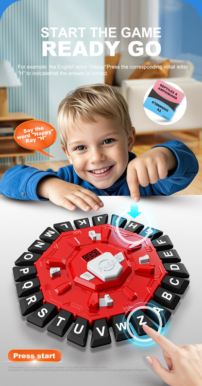 2pc Electronic Alphabet Categories Game - Fast-Paced Word Challenge for Family Fun(blue)