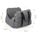 2-in-1 Pet Car Booster Seat & Travel Bed - Removable, Non-Slip, for Small Dogs & Cats(Grey)