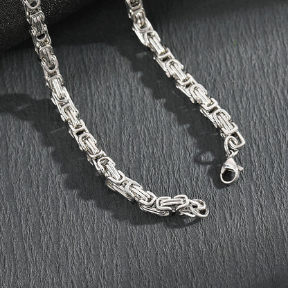 Men's Stainless Steel Layered Cross Pendant with Byzantine Chain - Fashion Statement Necklace(black)