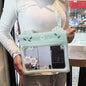 2 Pcs White Flower Pattern On Light Green background Cute Floating Waterproof Pouch - Touch-Sensitive Screen & Adjustable Strap