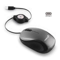 Grey and Black Portable Mini USB-C Mouse with Retractable Cable - Silent Click Travel Mouse for Laptop, MacBook, Tablet