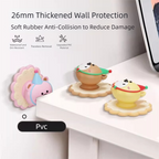3 Pcs (Pink + Brown + Yellow) Adorable Bear Wall Protector - Multi-Use Self-Adhesive Door Stopper Bumper