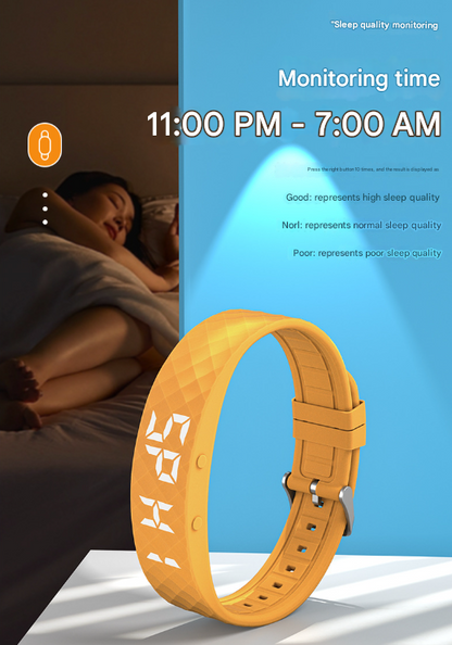 Grey Smart Vibrating Alarm Watch - Digital Fitness Tracker Wristband with Pedometer & Sleep Monitor