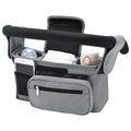 Grey Universal Stroller Organiser Caddy with Insulated Cup Holders and Detachable Wristlet
