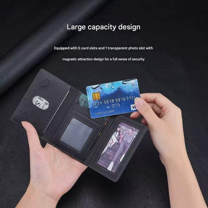 Black 3-in-1 Magnetic Wallet for MagSafe - Slim PU Leather Card Holder with Kickstand